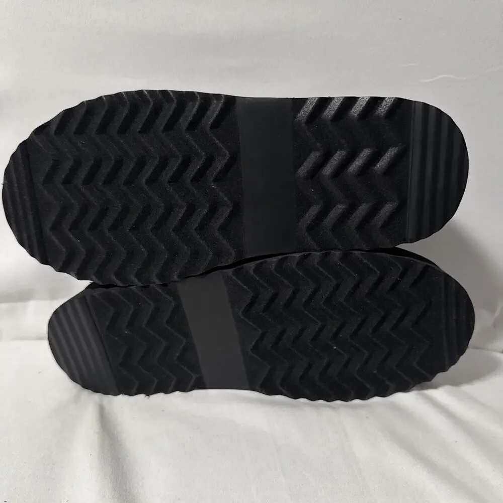 Steve Madden Selden Black Suede Faux Fur Platform Size 8 New